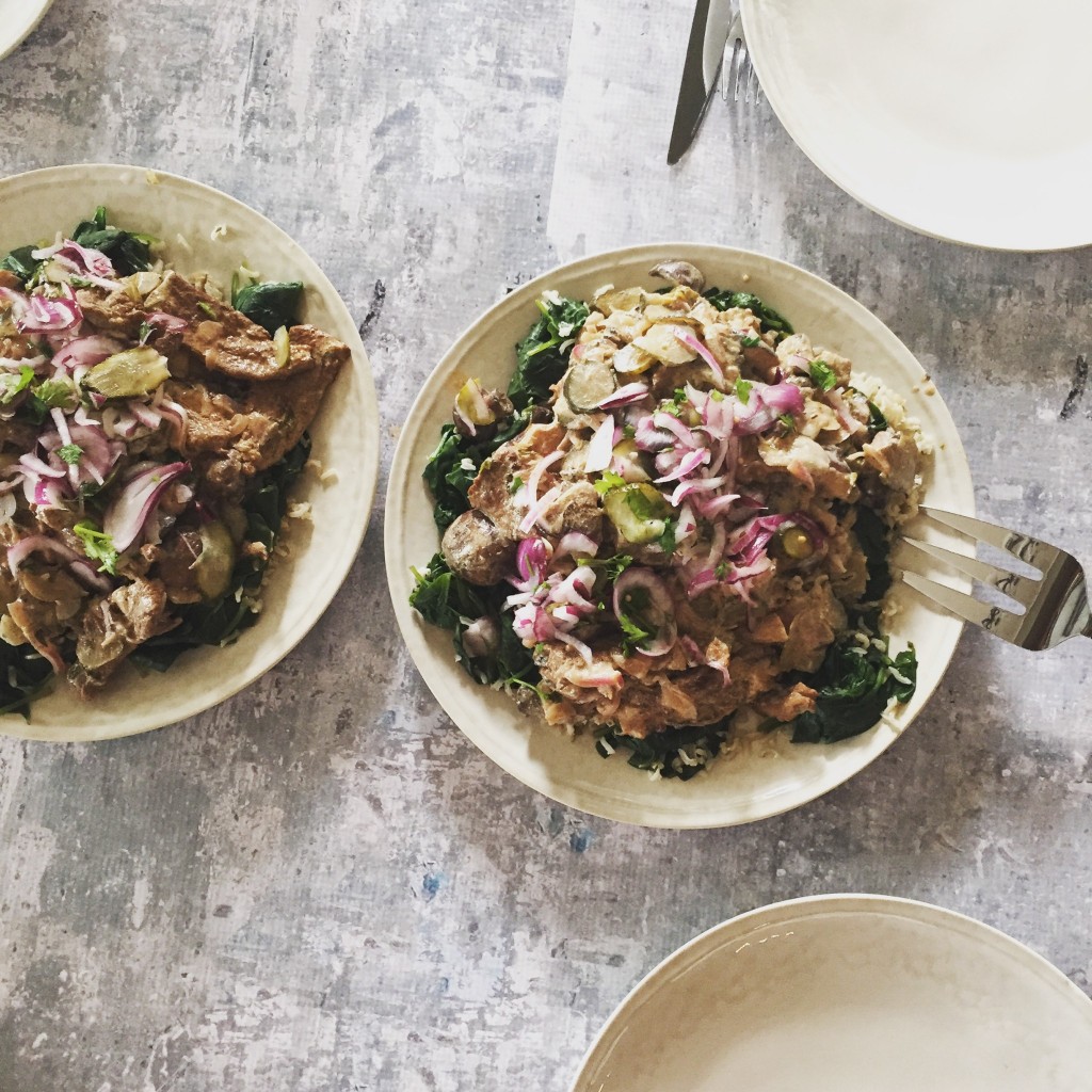 Beef stroganoff van Jamie Voedzo